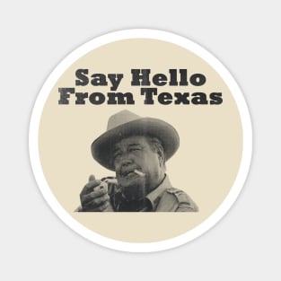 retro say hello from texas Magnet